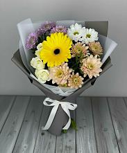 Букет цветов из:  Розы, Герберы и Хризантемы #REPLACE_PRED# Александровской Краснодарского края