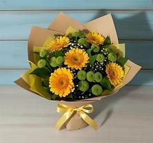 Букет цветов из:  Герберы и Хризантемы в Александровской Краснодарского края