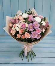 Букет цветов из:  Хризантемы, Розы и Альстромерии #REPLACE_PRED# Александровской Краснодарского края