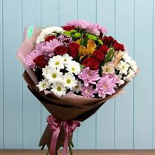 Букет цветов из:  Розы, Хризантемы и Альстромерии #REPLACE_PRED# Александровской Краснодарского края